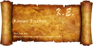 Kavas Eszter névjegykártya